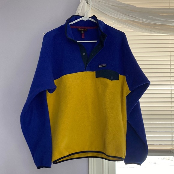 Patagonia Synchilla, Men’s Small, Blue and Yellow Sweatshirt - Picture 1 of 5